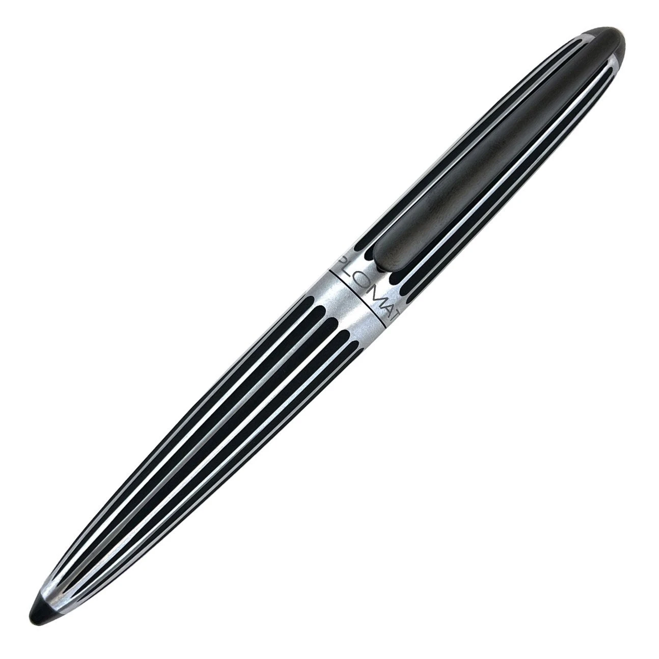 Diplomat Aero Black & Chrome Stripes Rollerball Pen
