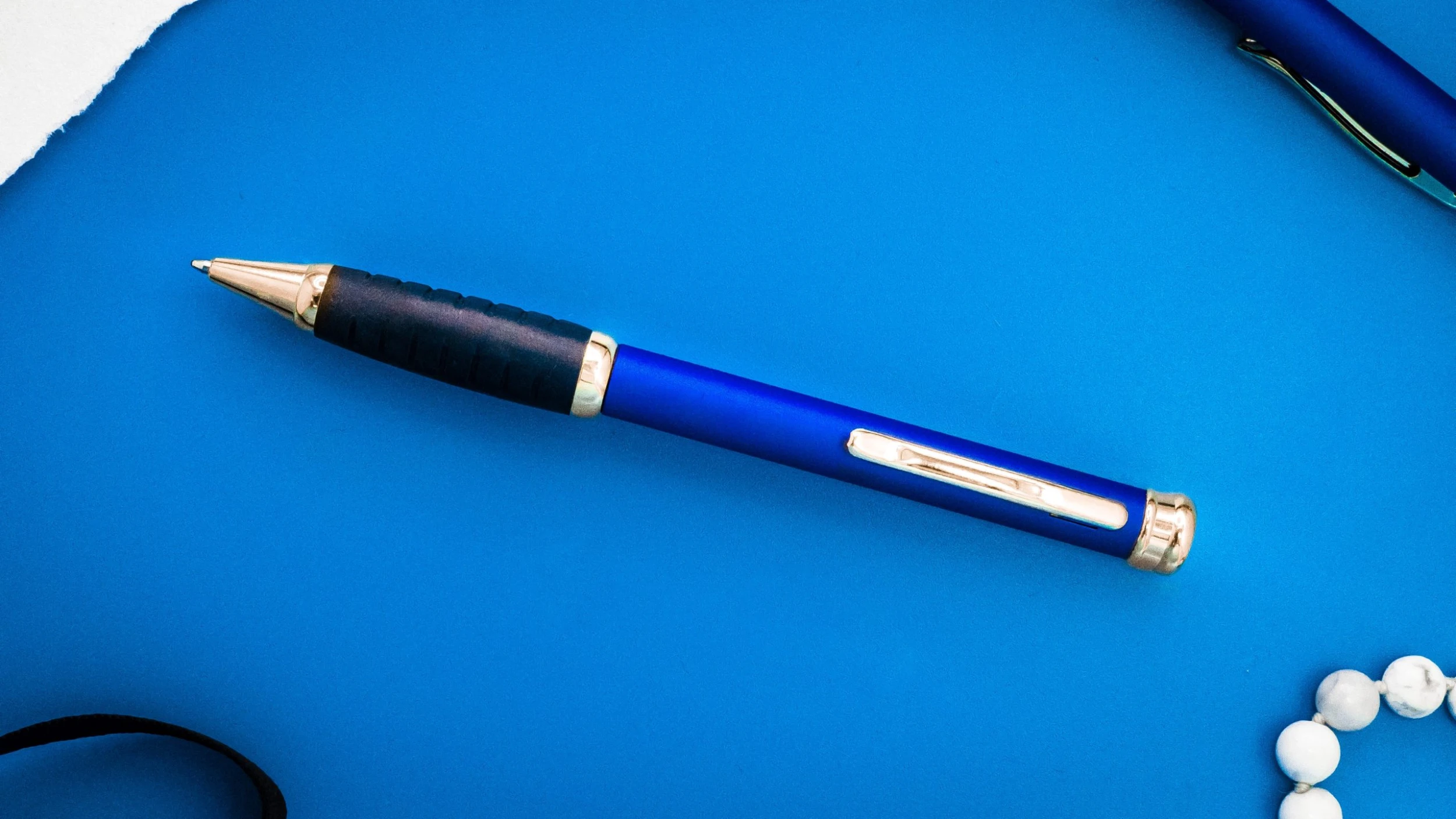 Pen Savings Executive Metal Ballpoint Pen, Blue & Gold - Image 2