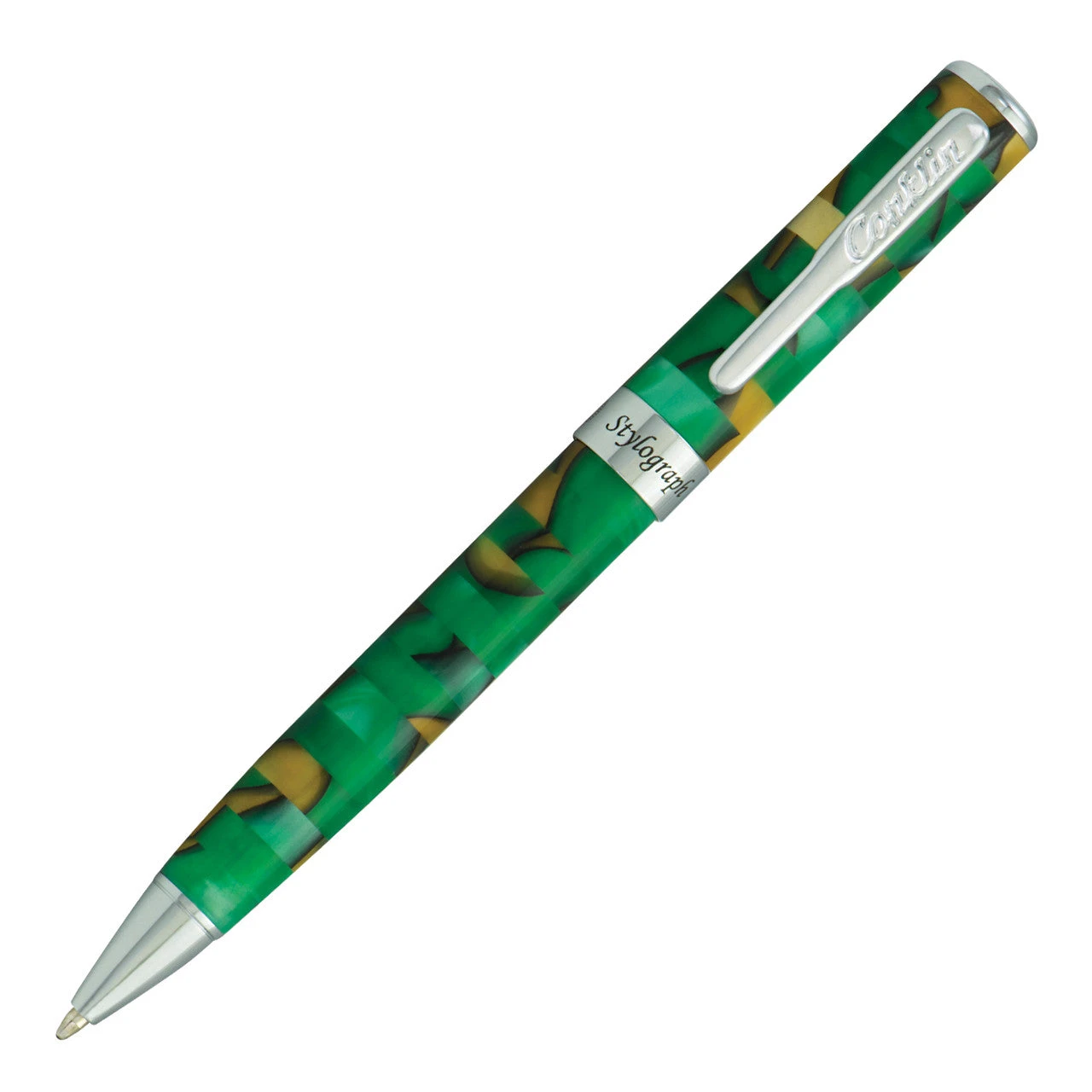 Conklin Stylograph Mosaic Ballpoint Pen, Green & Brown