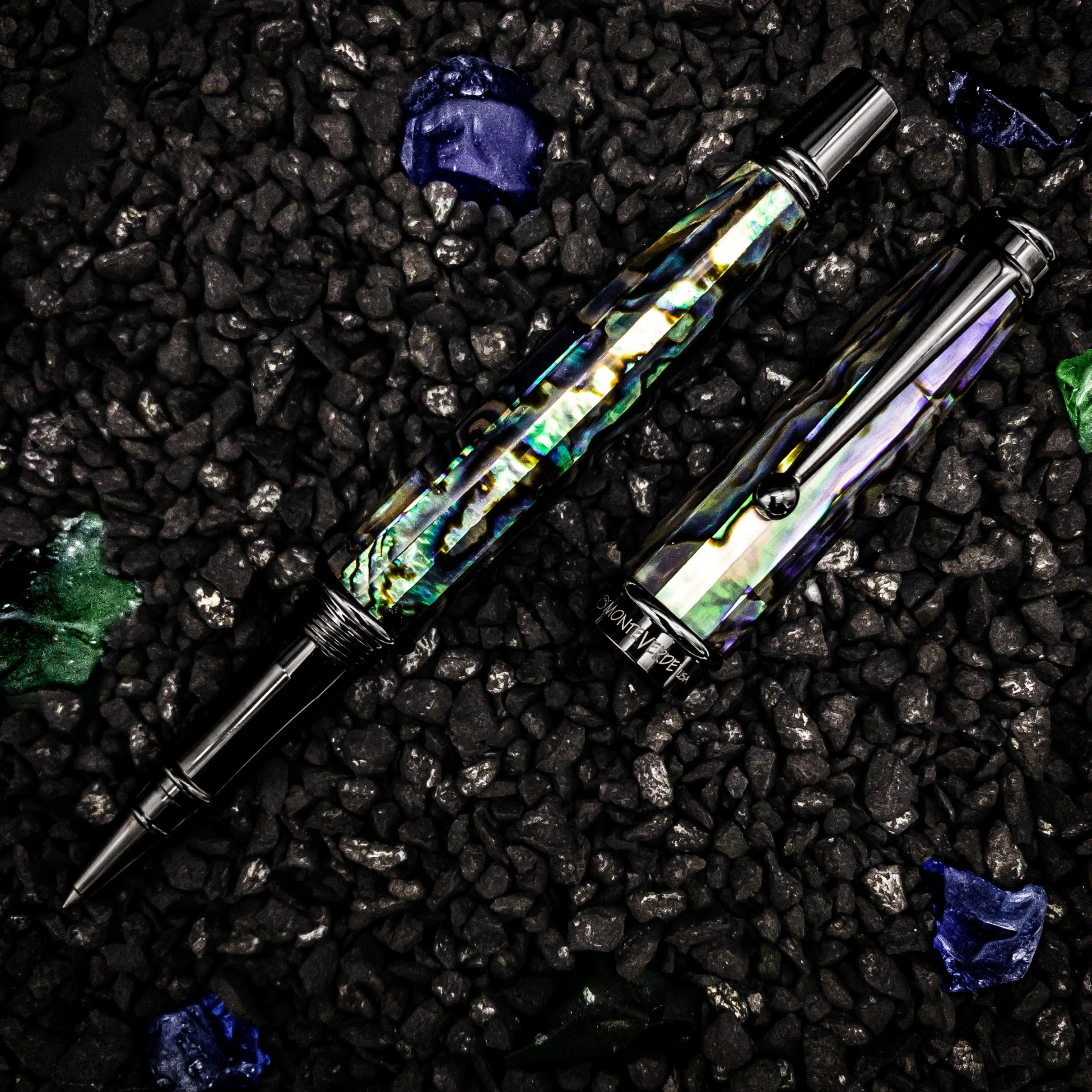 Monteverde Invincia Limited Edition Abalone Shell Rollerball Pen, Gunmetal Trim