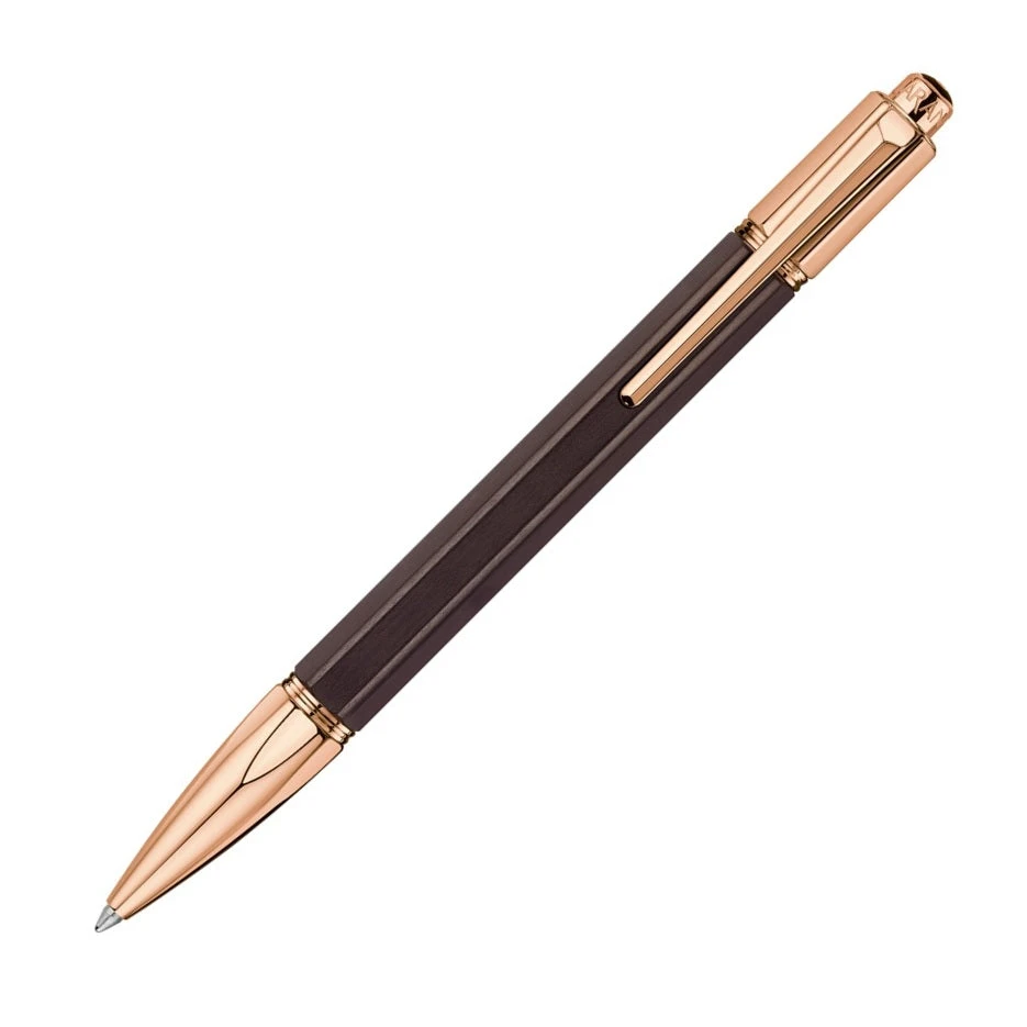 Caran D'Ache Varius Ballpoint Pen, Ebony Wood & Rose Gold, #4480.142
