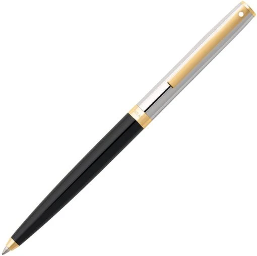 Sheaffer Sagaris Ballpoint Pen, Black, Chrome & Gold
