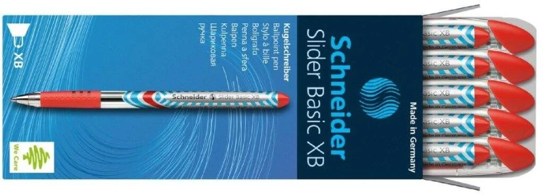 Schneider® Schneider Slider Basic XB Ballpoint Pens, 10 Pack, Red, Extra Bold 3 Schneider® Schneider Slider Basic XB Ballpoint Pens, 10 Pack, Red, Extra Bold