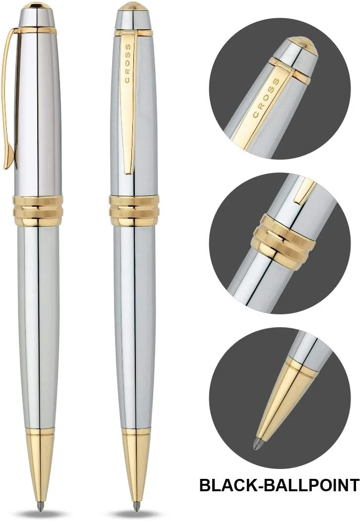 Cross® Cross Bailey Ballpoint Pen, Medalist Chrome & Gold - Image 2
