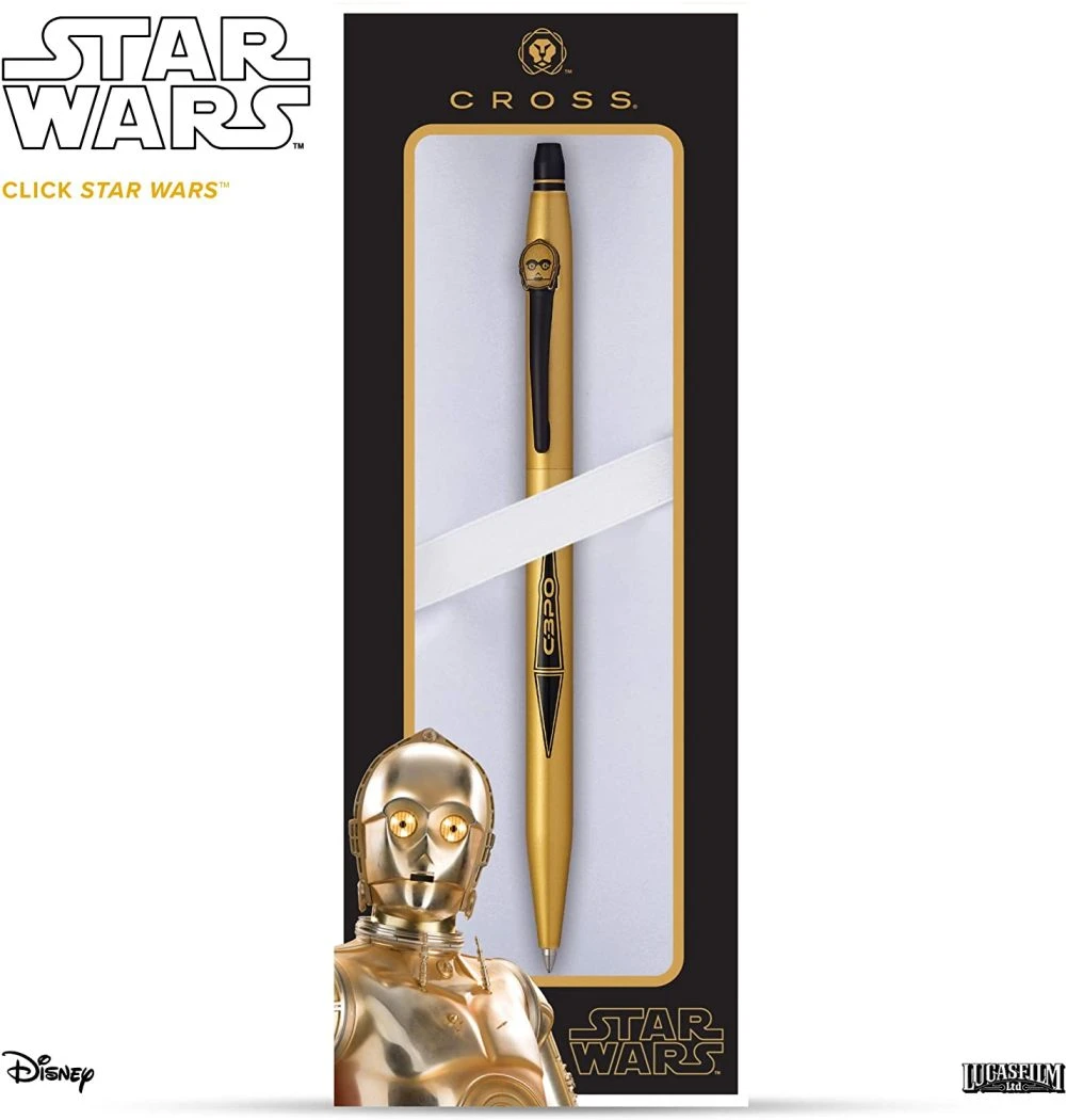 Cross® Cross Click Star Wars Rollerball Pen, C-3PO, Metallic Gold & Black - Image 2