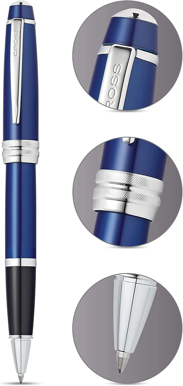 Cross® Cross Bailey Rollerball Pen, Blue Lacquer & Chrome - Image 2