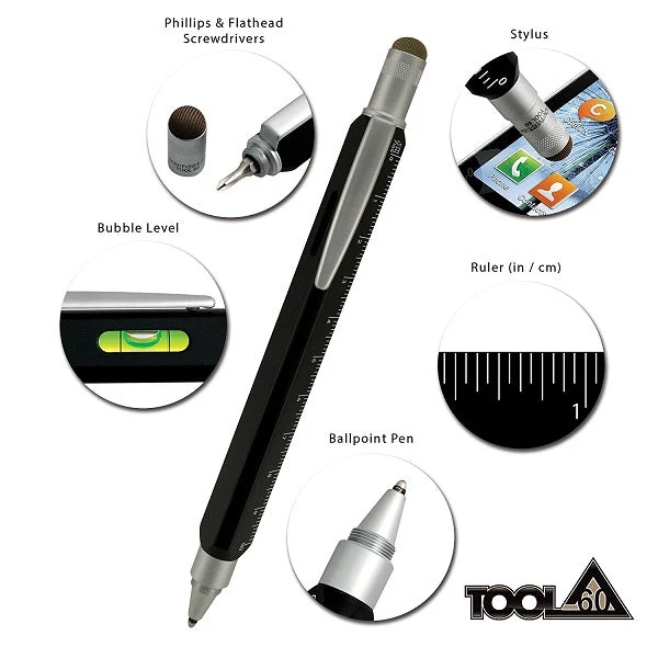 Monteverde Tool 60 Ballpoint Pen & Stylus, Midnight Black - Image 2