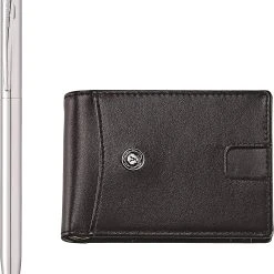 Cross® Cross Click Ballpoint Pen & Leather Wallet Gift Set