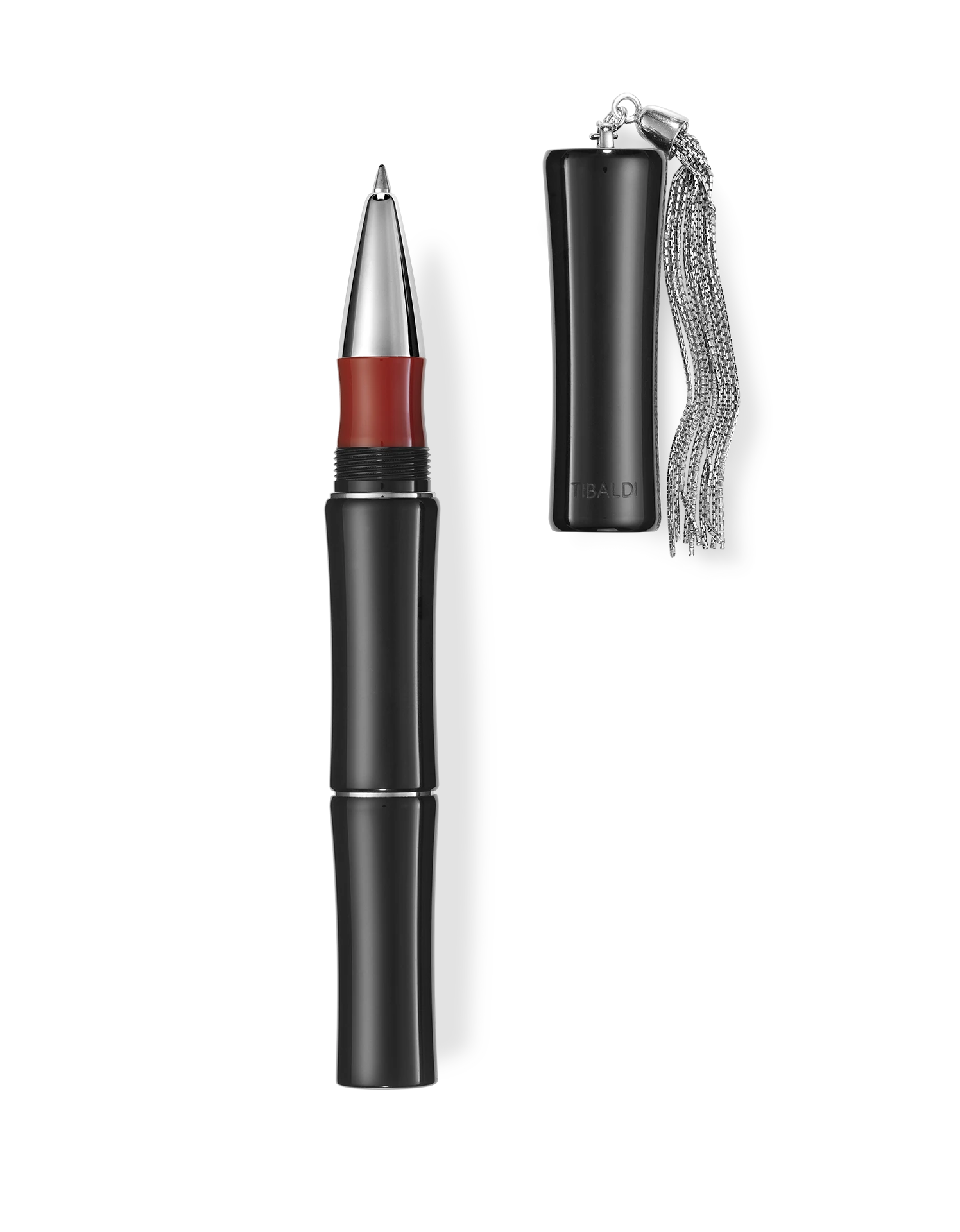 Tibaldi Bamboo Rich Black Resin Rollerball Pen