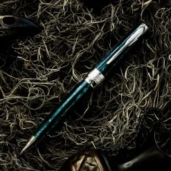 Pineider Arco Desert Beetle Ballpoint Pen, Green & Black