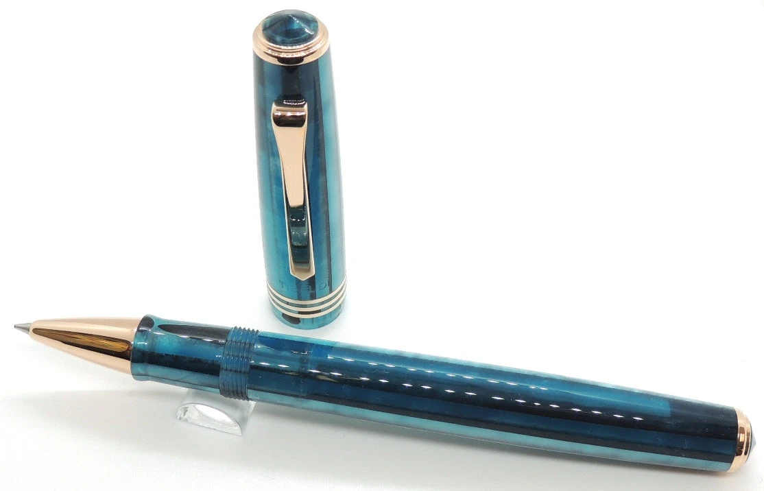 Tibaldi N60 Limited Edition Rollerball Pen, Bora Bora, Rose Gold Trim - Image 3