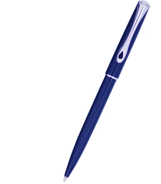 Diplomat Traveller EasyFLOW Ballpoint Pen, Navy Blue & Chrome