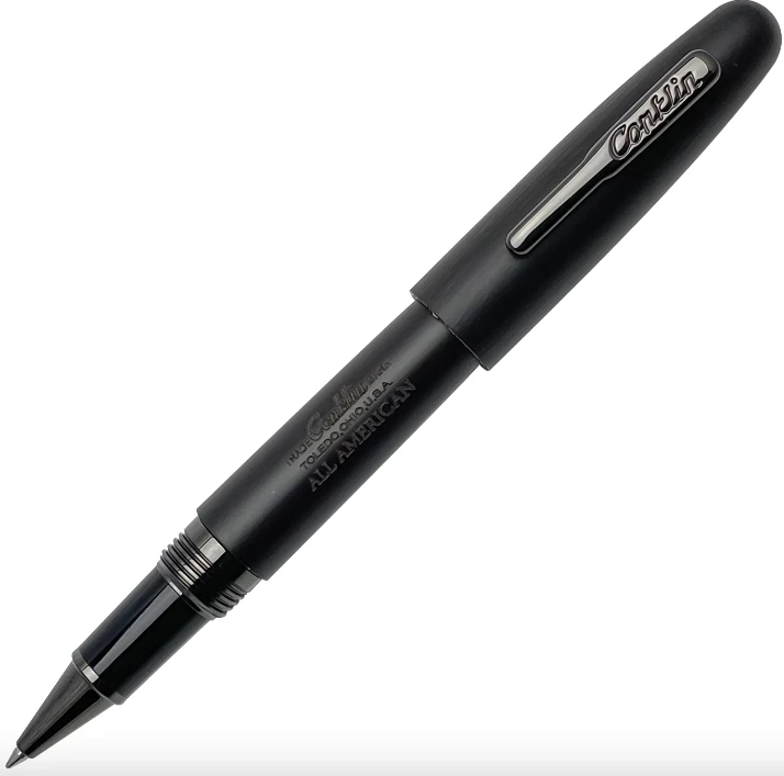 Conklin All American Limited Edition Ebony Rollerball Pen, Gunmetal Trim