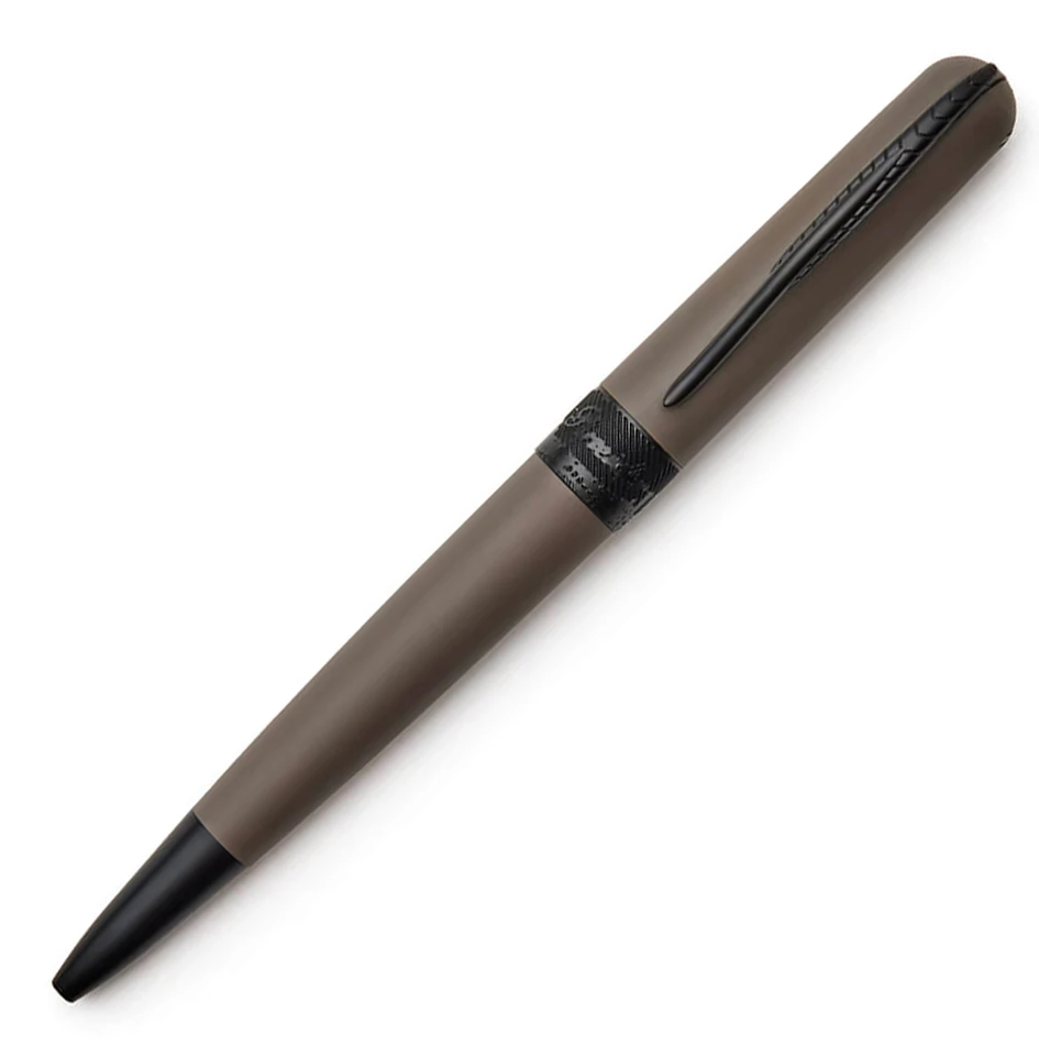 Pineider Avatar Ballpoint Pen, Matte Stone W/ Black Trim