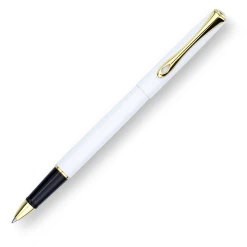 Diplomat Traveller Rollerball Pen, Snow White & Gold
