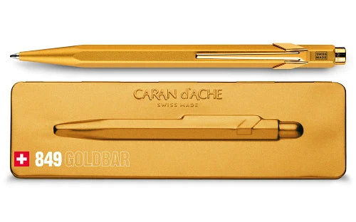 Caran D'Ache 849 Goldbar Ballpoint Pen, #849.999G - Image 2