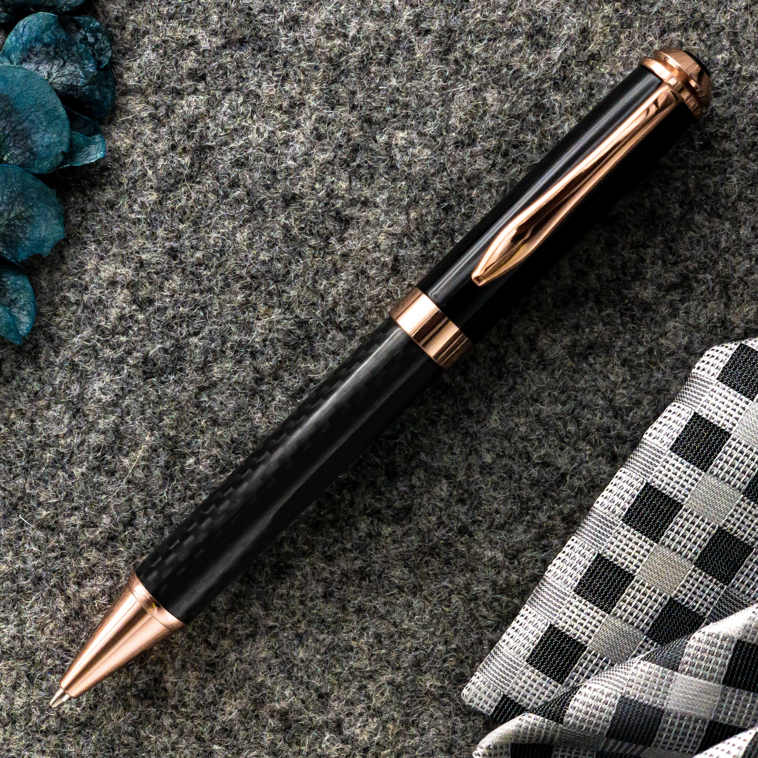 Pen Savings Executive Skyline Carbon Fiber & Rose Gold Ballpoint Pen
