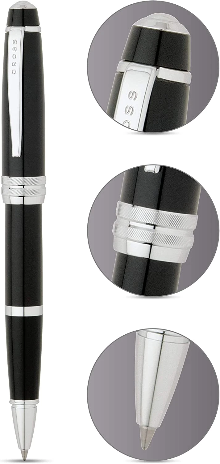 Cross® Cross Bailey Rollerball Pen, Black Lacquer & Chrome - Image 2