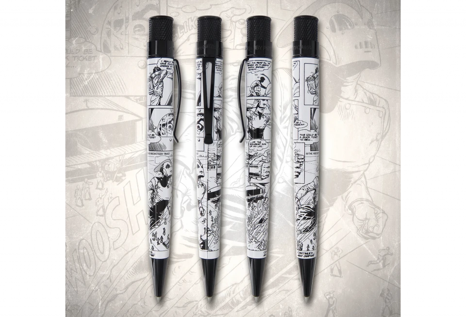 Retro 51 Okkto Rocketeer First Flight Tornado Rollerball Pen, Black & White - Image 3