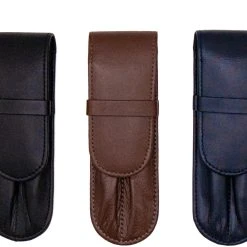 Pen Savings Double Genuine Leather Pen Case