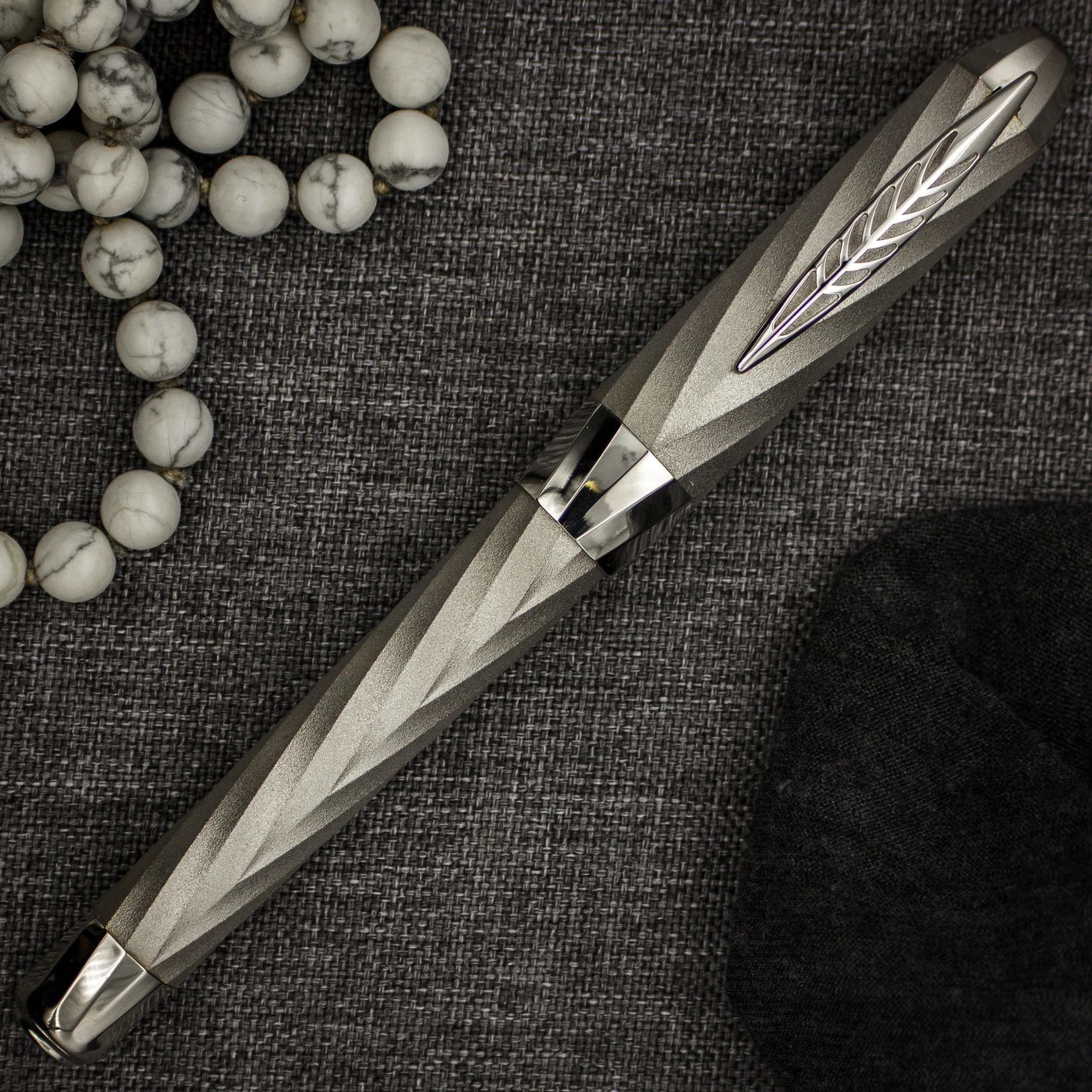 Pineider Jewelers Matrix Limited Edition Sterling Silver Rollerball Pen, Palladium Plated - Image 2