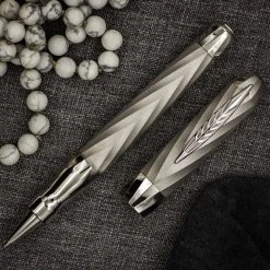 Pineider Jewelers Matrix Limited Edition Sterling Silver Rollerball Pen, Palladium Plated